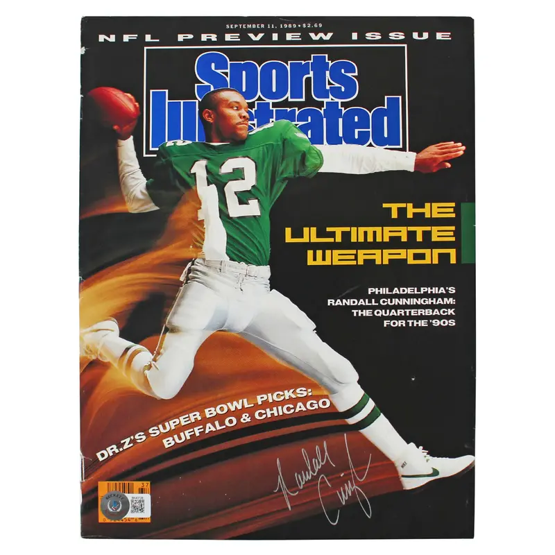 Eagles Randall Cunningham Signed 1989 Sports Illustrated Magazine BAS #BK43728
