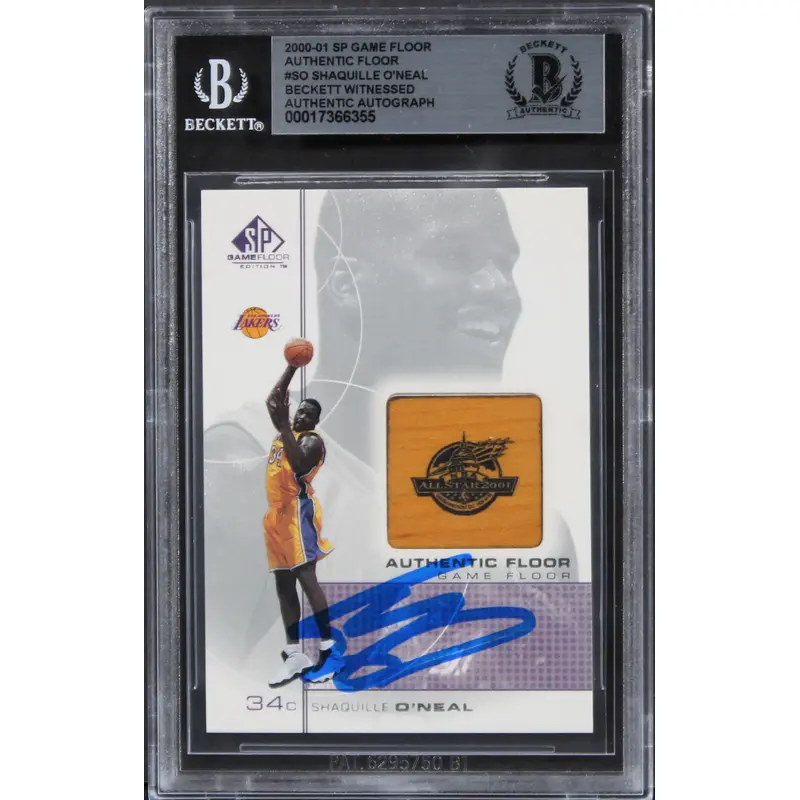 Lakers Shaquille O'Neal Signed 2000 SP Game Authentic Floor #SO Card BAS Slabbed