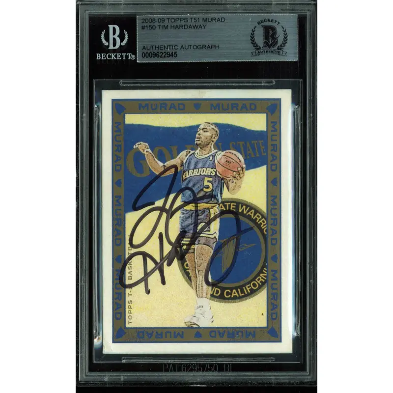 Warriors Tim Hardaway Signed Card 2008 Topps T51 Murad #150 BAS Slabbed