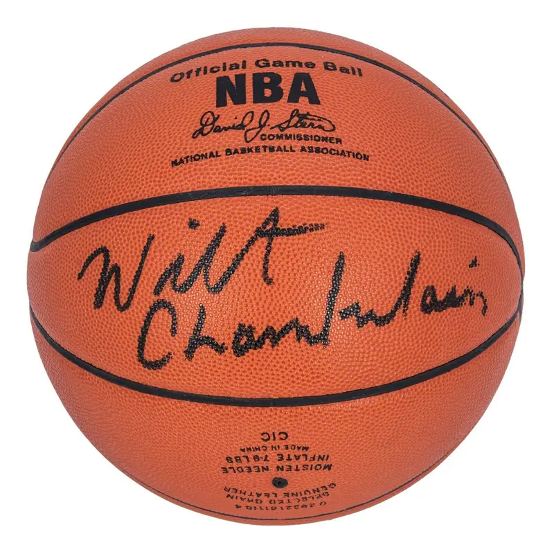 Beautiful Wilt Chamberlain Signed Spalding Official NBA Game Basketball JSA COA