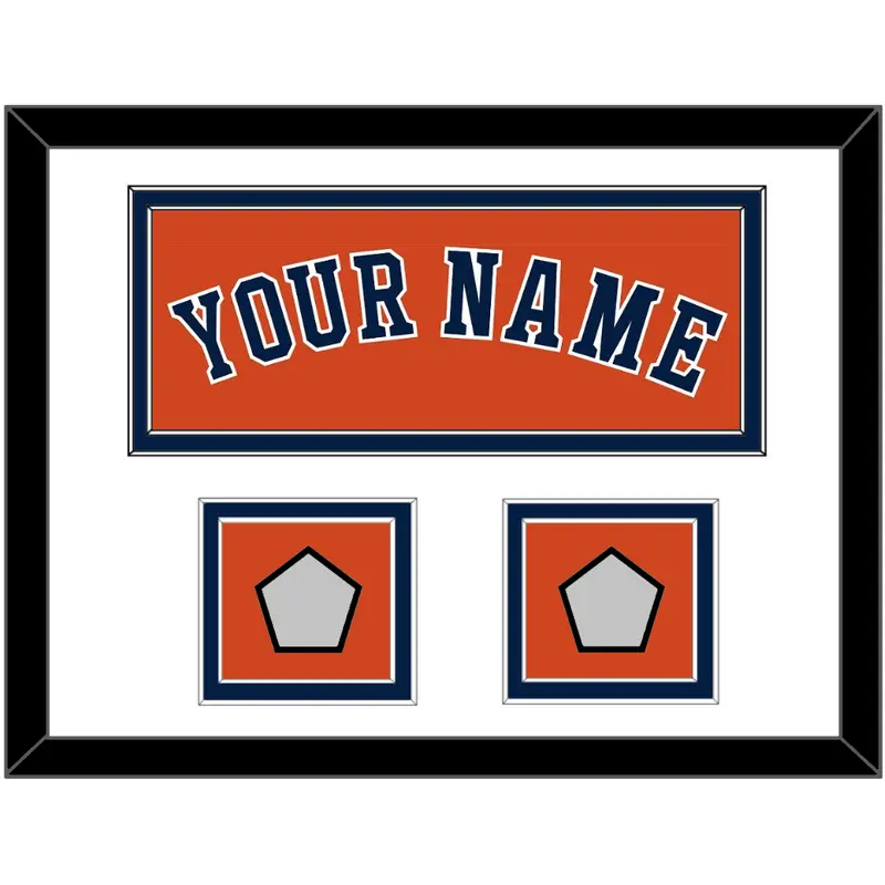 Houston Name & 2 World Series Champions Patches - Alternate Orange - Double Mat 1
