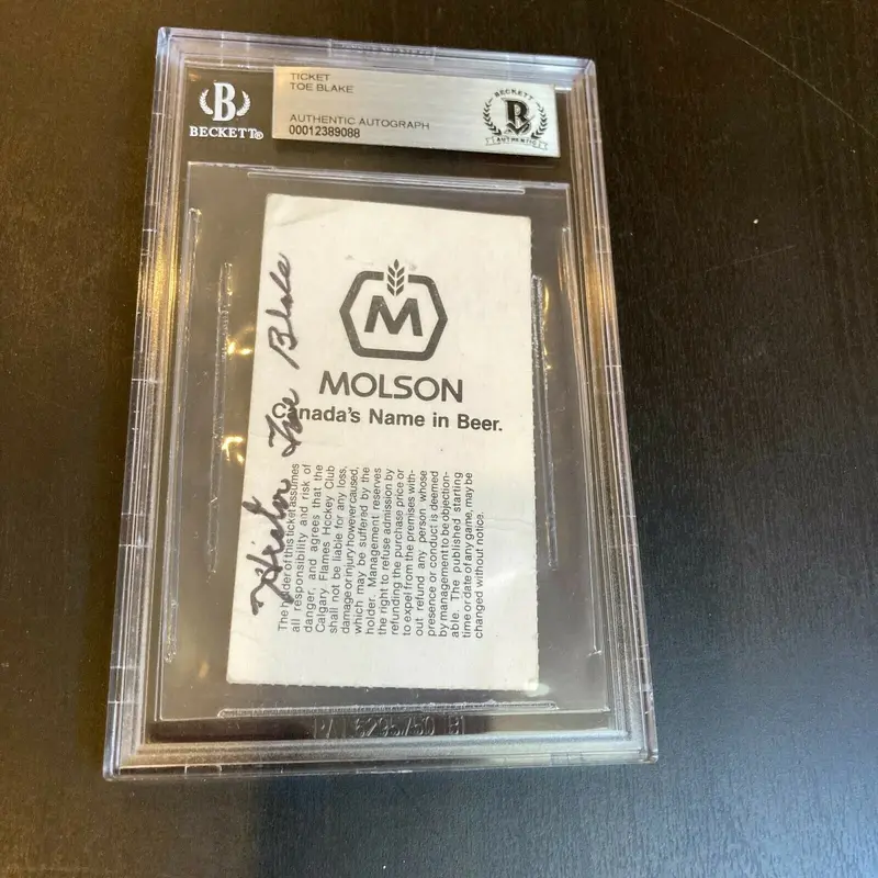 Toe Blake Signed Original Montreal Canadiens 23rd Stanley Cup Ticket Beckett