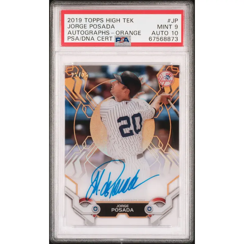 Jorga Posada 2019 TOpps High Tek Orange Auto #25/25 PSA 9 Auto 10