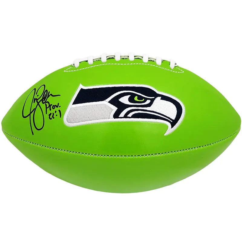 Jim Zorn Autographed Seattle Seahawks (Green) Logo Football  MCS