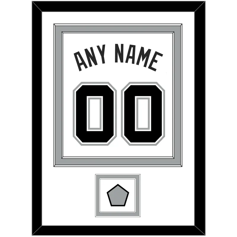 San Antonio Name & Numbers With Finals Patch - Home White (2002-2017) - Double Mat 1