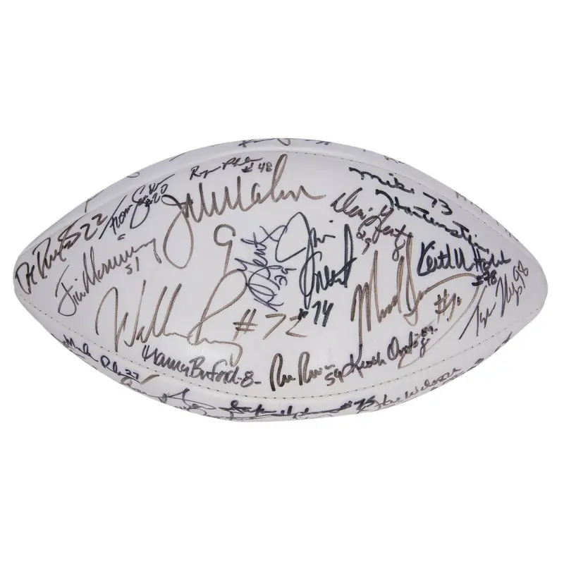 1985 Chicago Bears Super Bowl Champs Team Signed Football Walter Payton Beckett
