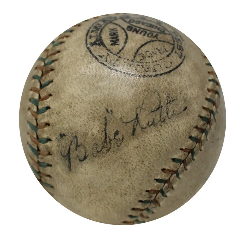 1926 Babe Ruth Single Signed Autographed American League Baseball PSA DNA COA