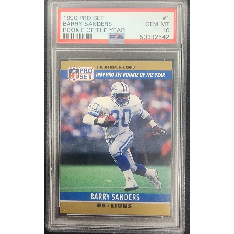 Barry Sanders 1990 Pro Set #1 ROY PSA 10 Gem Mint 2542