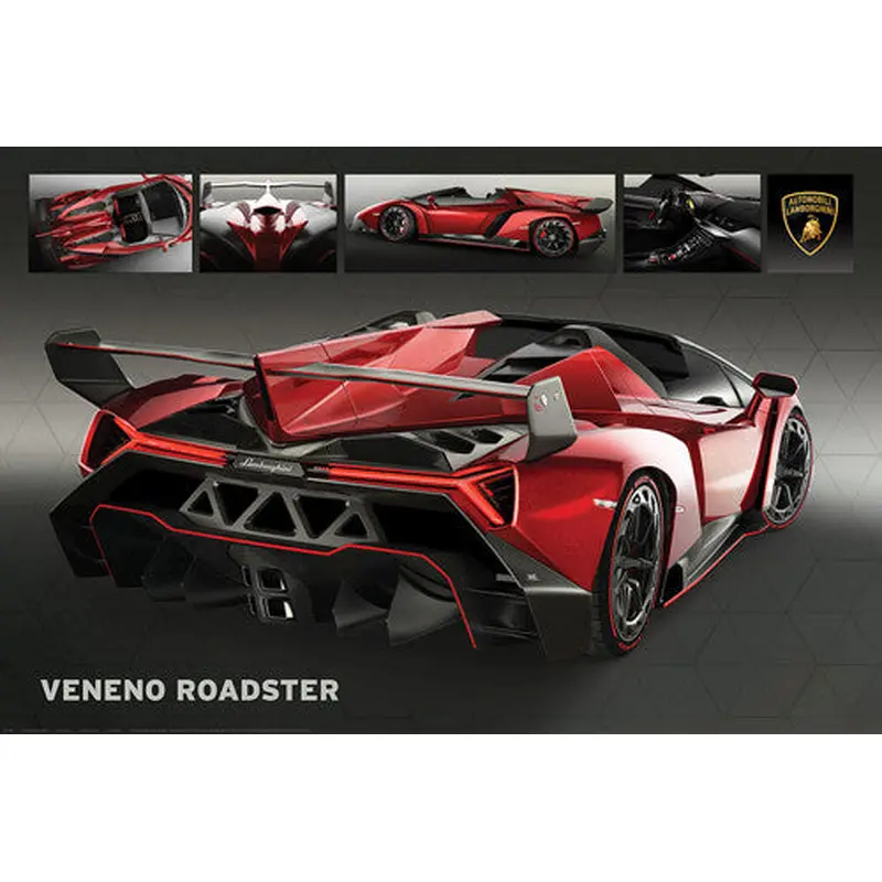Lamborghini Veneno Roadster Autophile Profile Sports Car Poster - Eurographics