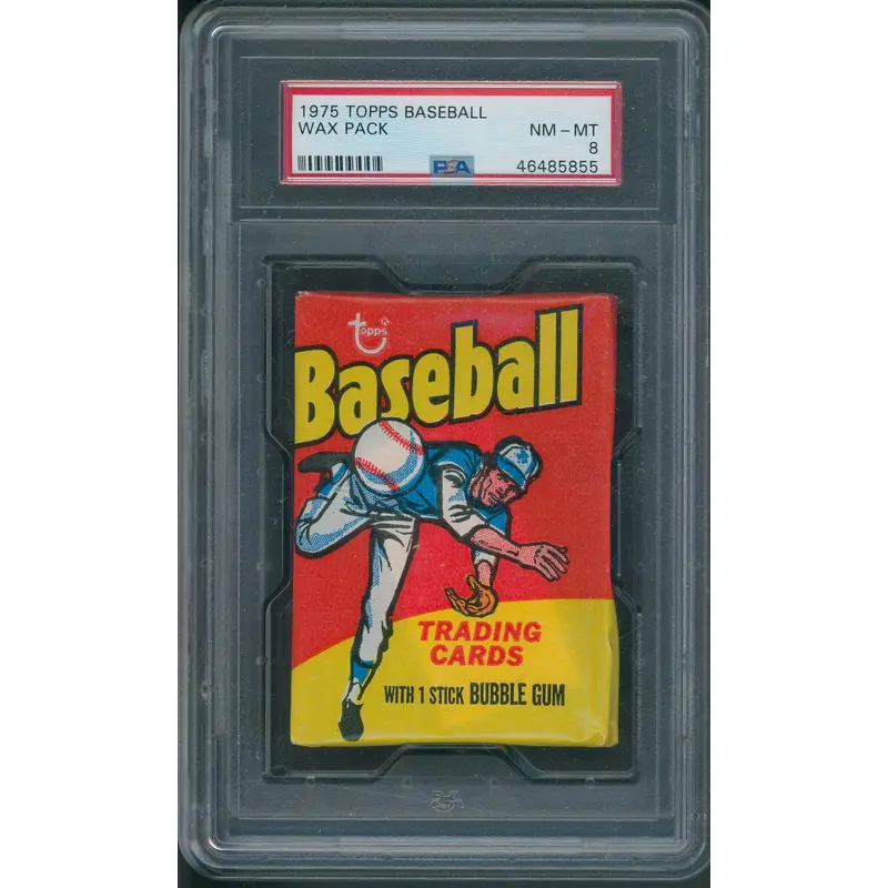 1975 Topps Baseball Unopened Wax Pack PSA 8 *5855 (Read