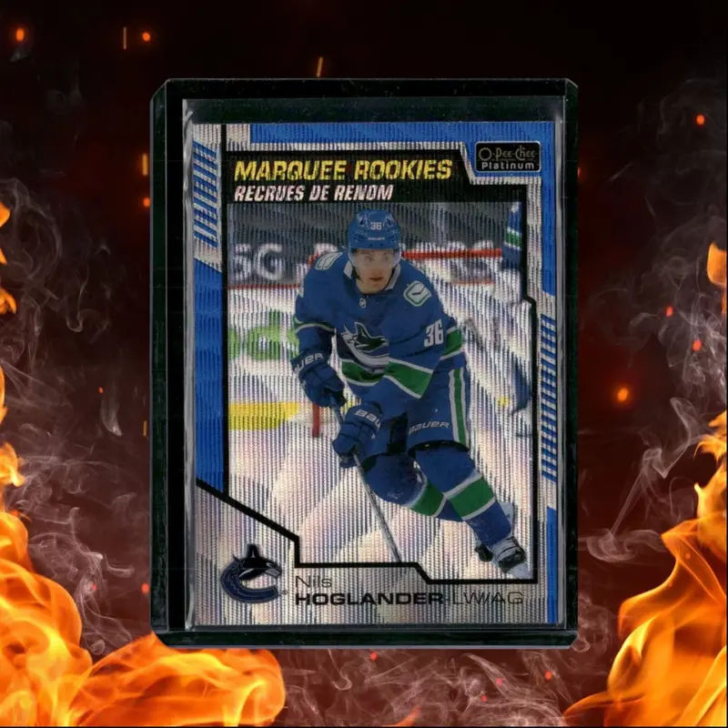 2020-21 O-Pee-Chee Platinum Nils Hoglander Marquee Blue Surge Walmart Rookie