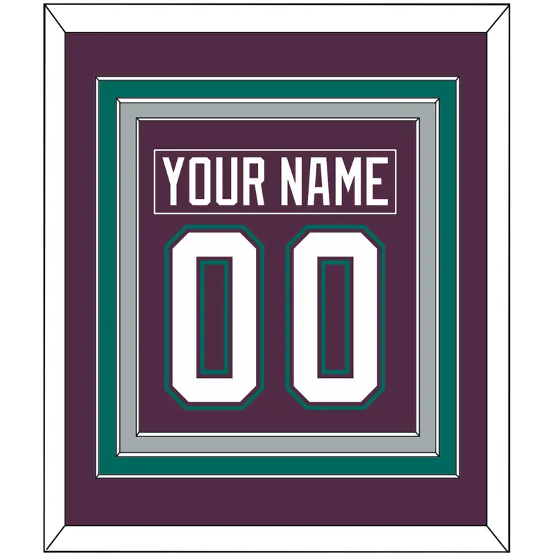 Anaheim Nameplate & Number (Back) Combined - Road Purple (1993-2006) - Triple Mat 3