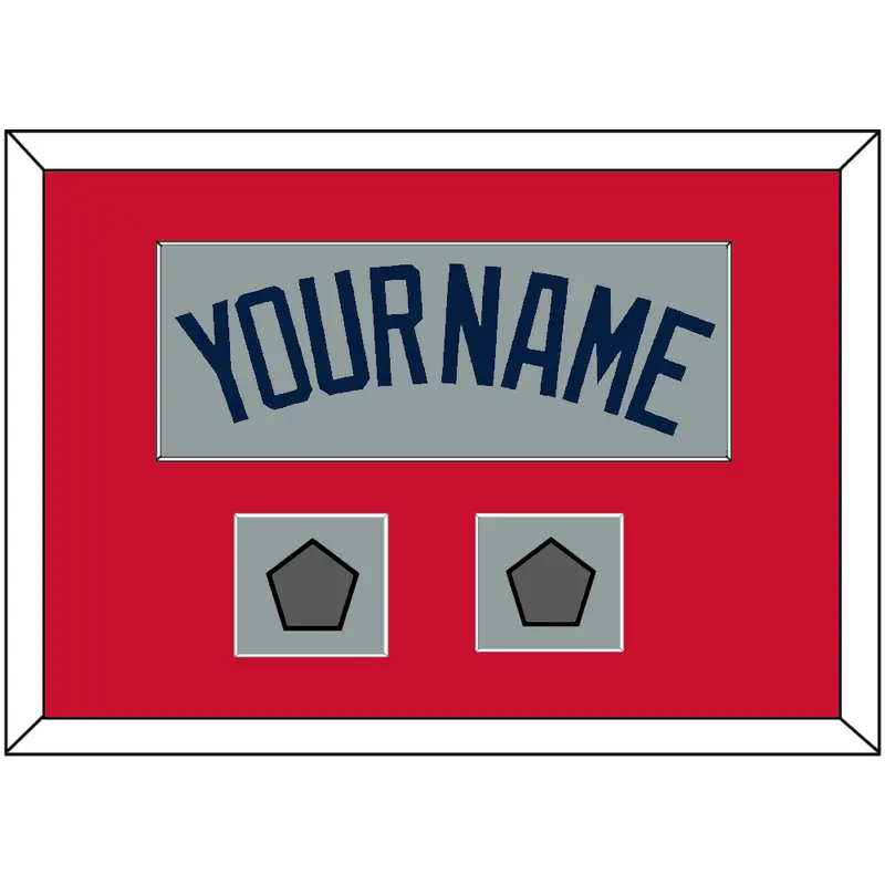 Boston Name & Two World Series Champions Patches - Road Gray (2009-2013) - Single Mat 2