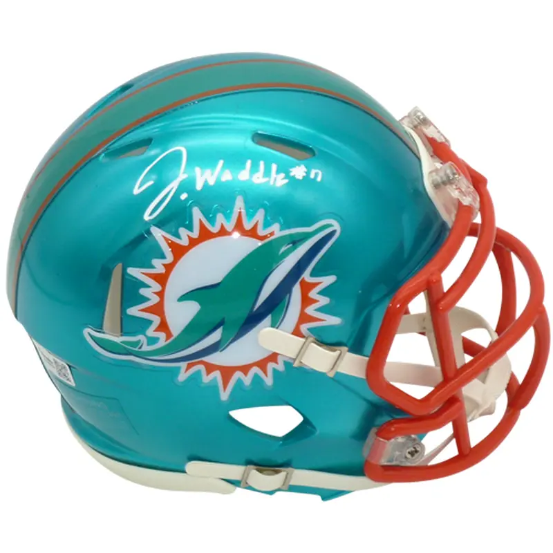 Jaylen Waddle Autographed Miami Dolphins (FLASH Alternate) Mini Helmet - Fanatics
