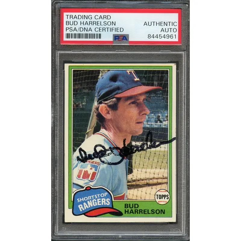 1981 Topps #694 Bud Harrelson Signed Card AUTO PSA Slabbed Rangers