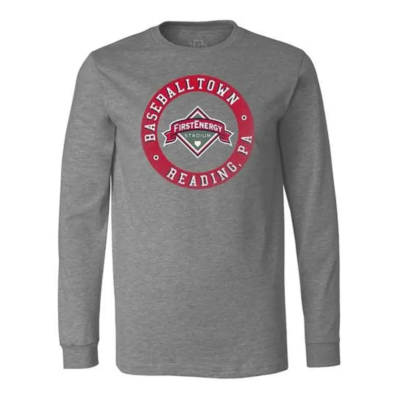 108 Stitches Grey Baseballtown Reading, PA Long-Sleeve Tee
