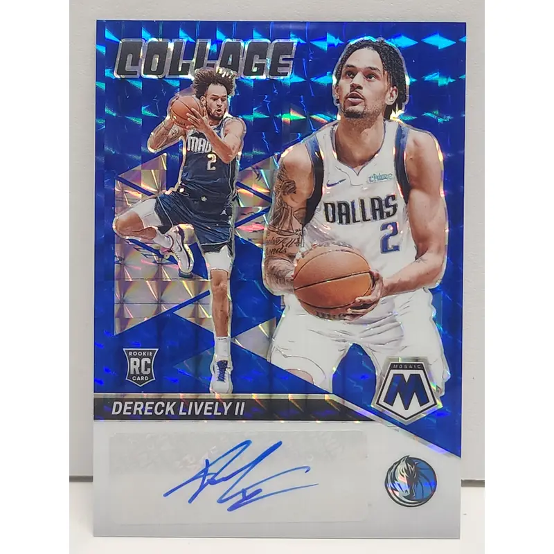 Dereck Lively 2023 Mosaic Blue Rookie Autograph #32/49