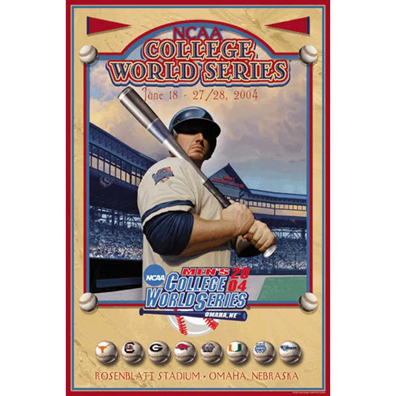 NCAA Baseball College World Series 2004 Official Event Poster - Action Images