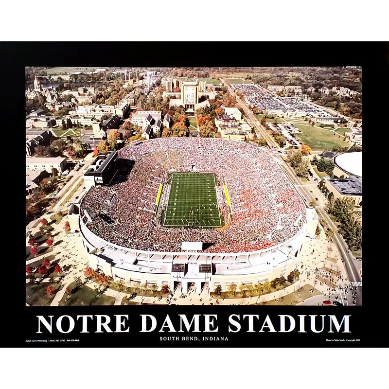 Notre Dame Football Stadium "From Above" Premium Poster Print - Aerial Views Inc.