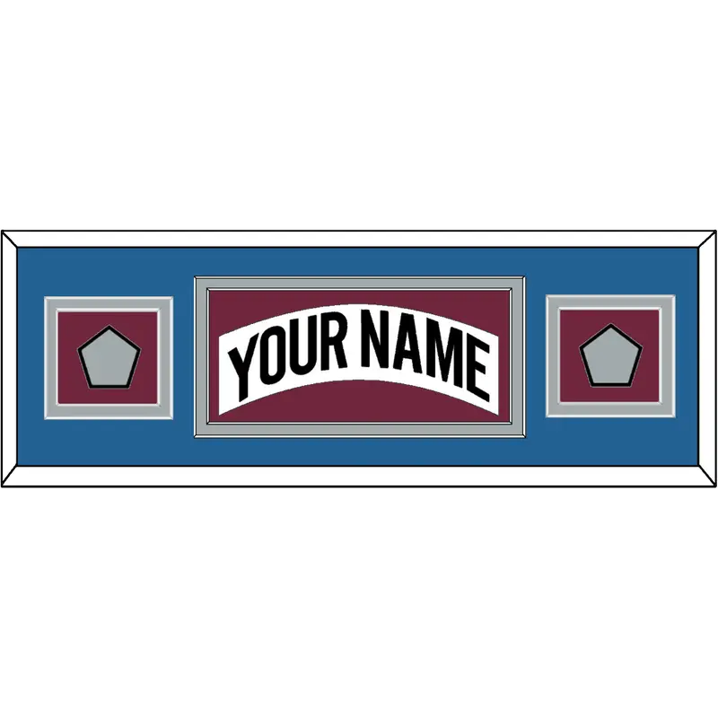 Colorado Nameplate & 2 Stanley Cup Finals Patches - Home White (1999-2001) - Double Mat 8