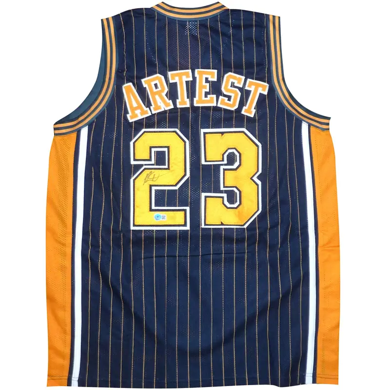 Ron Artest Autographed Indiana (Blue #23) Custom Jersey - Beckett