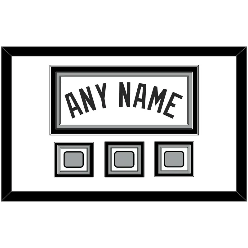 San Antonio Name With 3 Champions Banner Patches - Home White (2002-2017) - Triple Mat 1
