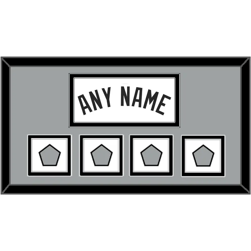 San Antonio Name With 4 Champions Trophy Patches - Home White (2002-2017) - Double Mat 3