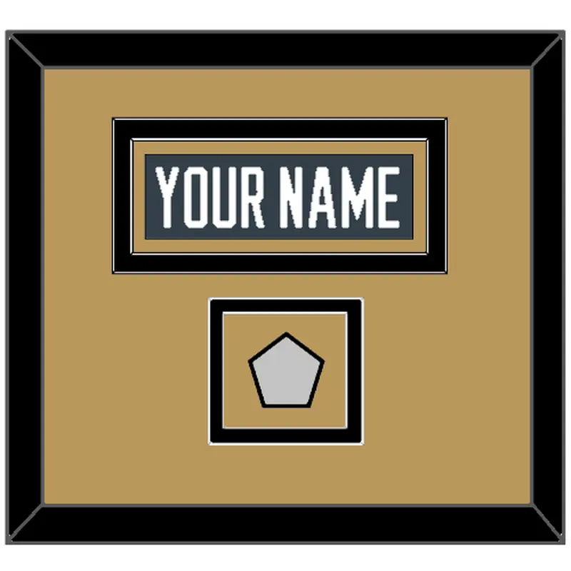 Vegas Nameplate & 2023 Stanley Cup Champions Patch - Home Steel Gray - Double Mat 5