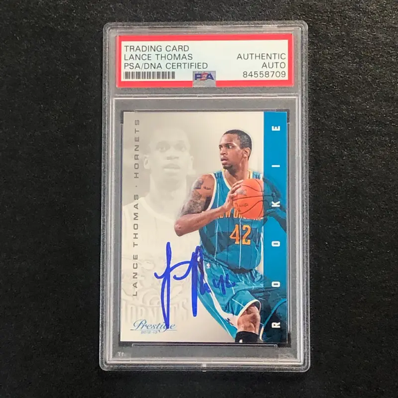 2012-13 Panini Prestige #186 Lance Thomas Signed Card AUTO PSA Slabbed RC Hornets
