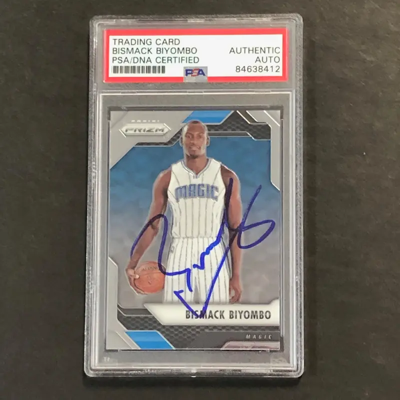 2016-17 Panini Prizm #145 Bismack Biyombo Signed Card AUTO PSA Slabbed Magic