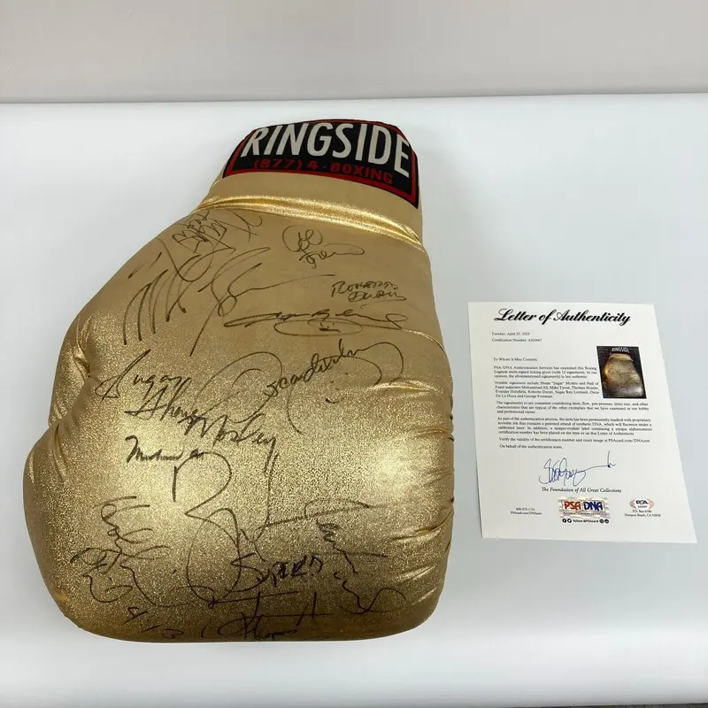 Muhammad Ali Mike Tyson George Foreman Multi Signed Jumbo Boxing Glove PSA DNA