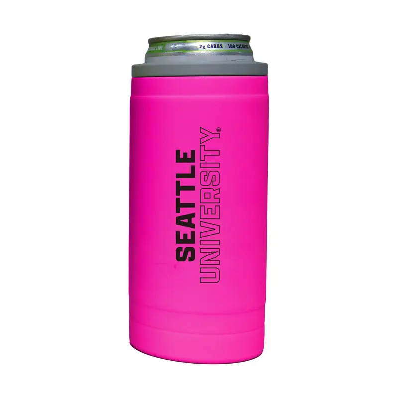 Seattle University 12oz Electric Stacked Soft Touch Slim Coolie