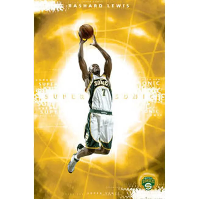 Rashard Lewis "Superstar" Seattle Supersonics NBA Action Poster - Costacos 2005