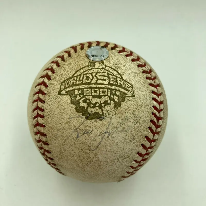 2001 World Series Game 4 Signed Game Used Baseball Derek Jeter Mr November MLB