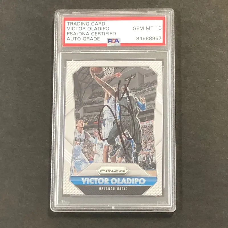 2015-16 Panini Prizm #206 Victor Oladipo Signed Card AUTO 10 PSA/DNA Slabbed Magic
