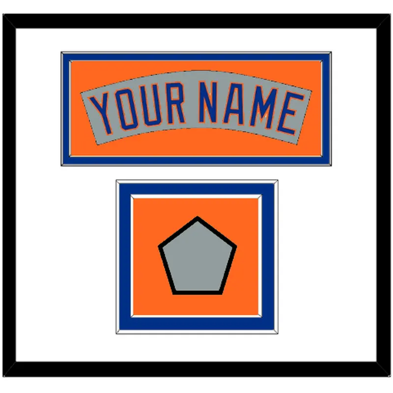 New York Nameplate & World Series Jersey Patch - Road Gray (1982-1986)- Double Mat 2