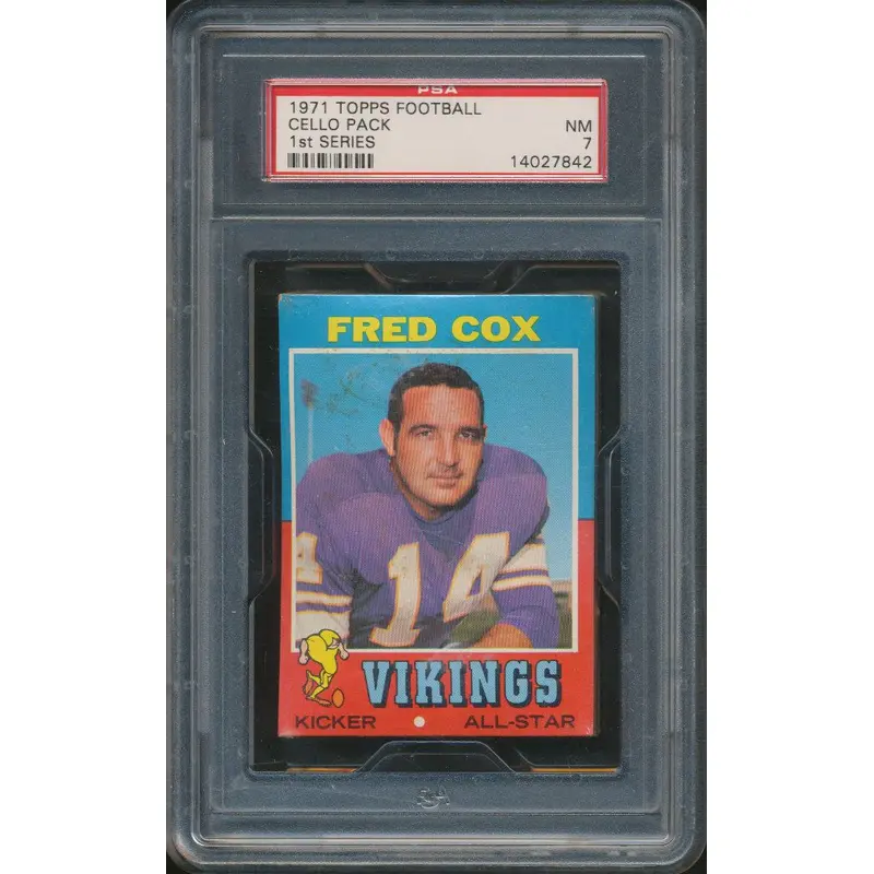1971 Topps Football Unopened 1st Series Cello Pack PSA 7