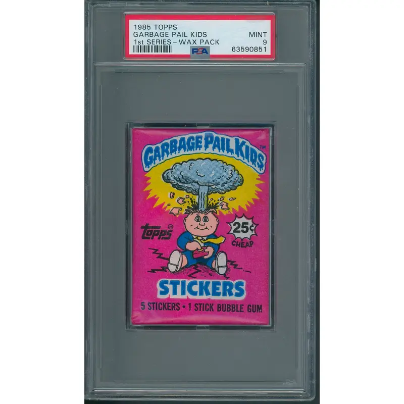 1985 Topps Garbage Pail Kids 1st Series Wax Pack PSA 9 (w/ price)