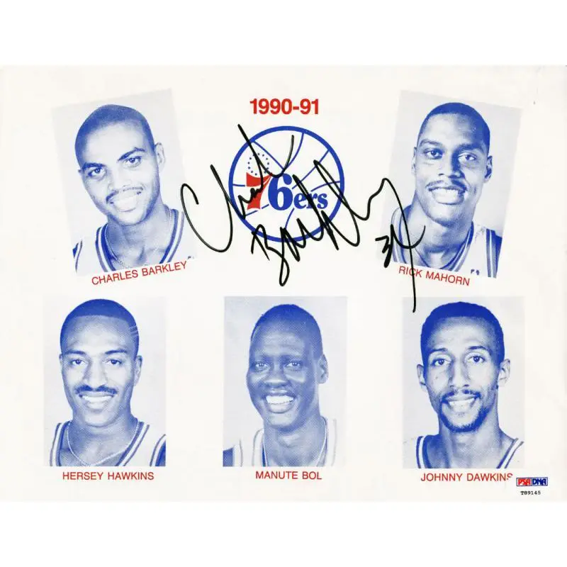76Ers Charles Barkley Authentic Signed 8.5X11 Photo Vintage Sig PSA/DNA #T89145