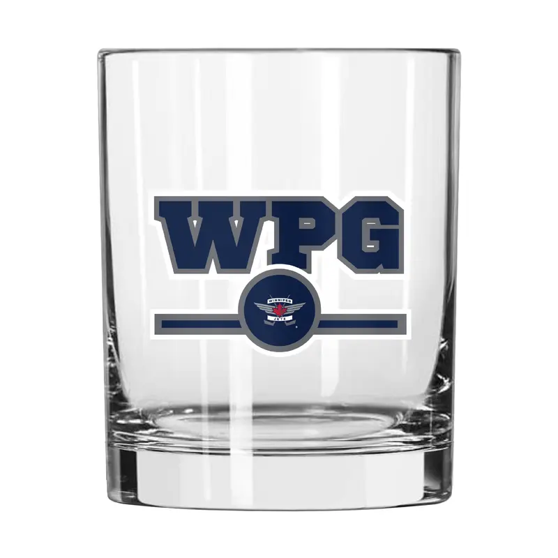 Winnipeg Jets 14oz Letterman Rocks Glass