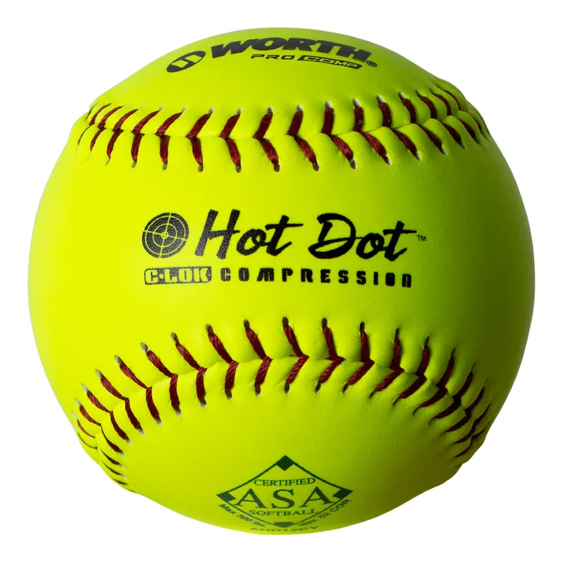 Worth 12" ASA Hot Dot 52/300 Slowpitch Softballs  - AHD12CY
