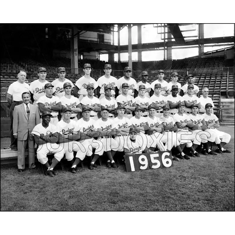 1956 Brooklyn Dodgers 8X10 Photo - Robinson Snider - 2138