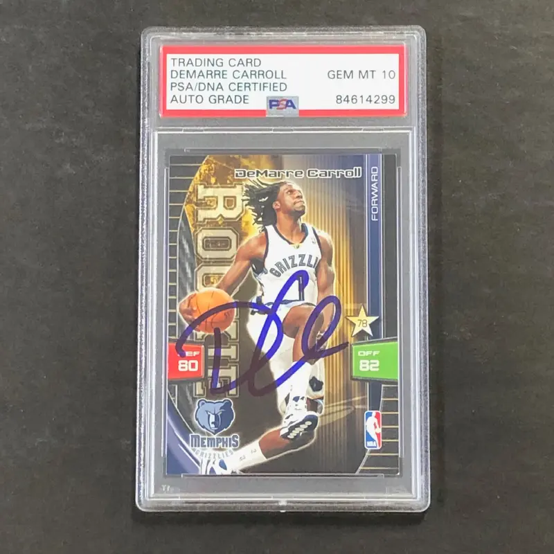 2009-10 Adrenalyn XL #57 DeMarre Carroll Signed Card AUTO 10 PSA Slabbed Grizzlies