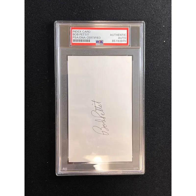 Bob Pettit Signed cut AUTO PSA Slabbed Hawks