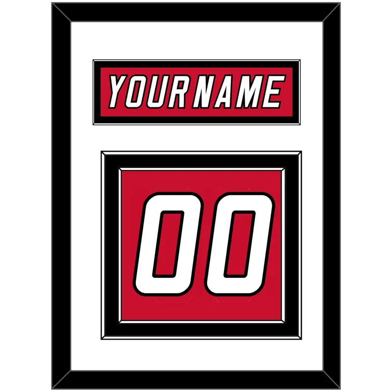 Carolina Nameplate & Number (Back) - Home Red (2007-2013) - Double Mat 1