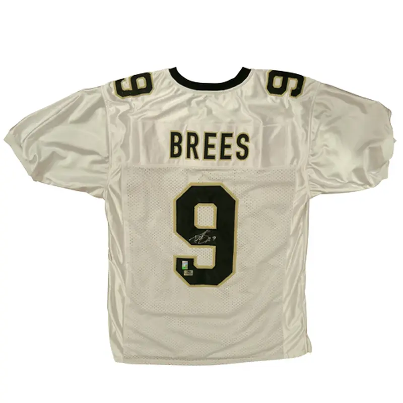 Drew Brees Autographed New Orleans Saints (White #9) Custom Jersey - Brees Holo