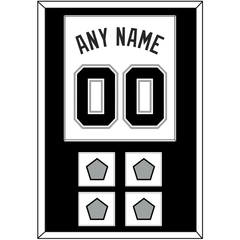 San Antonio Name & Numbers With 4 Finals Patches - Home White (2002-2017) - Single Mat 1