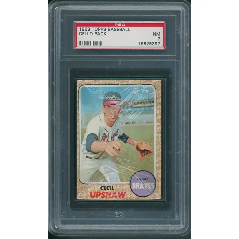 1968 Topps Baseball Unopened Cello Pack PSA 7