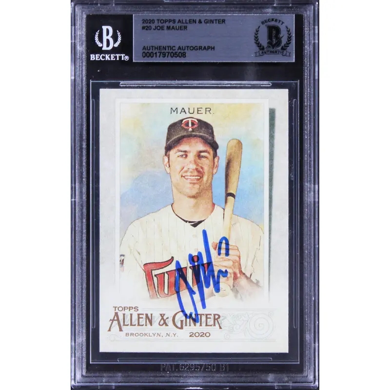 Twins Joe Mauer Authentic Signed 2020 Topps Allen & Ginter #29 Card BAS Slabbed