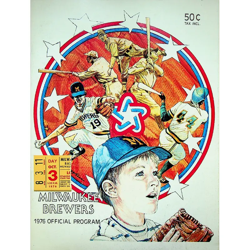 Oct 3, 1976 Hank Aaron's Last Game Program & Ticket Stub